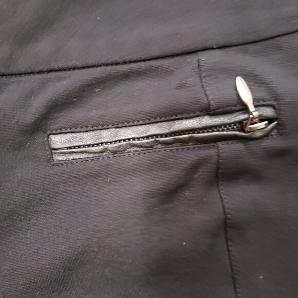 Paige Premium Los Feliz Black Label Leather Trim Ponte Ankle Pants 27 - Picture 6 of 11